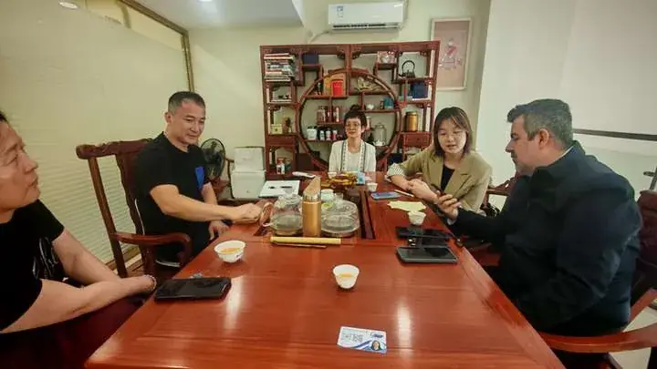 在供应商办公室会谈